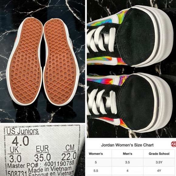 Vans Old Skool Tie Dye Black Rainbow Skate Shoes Women’s 5.5 - Picture 10 of 10